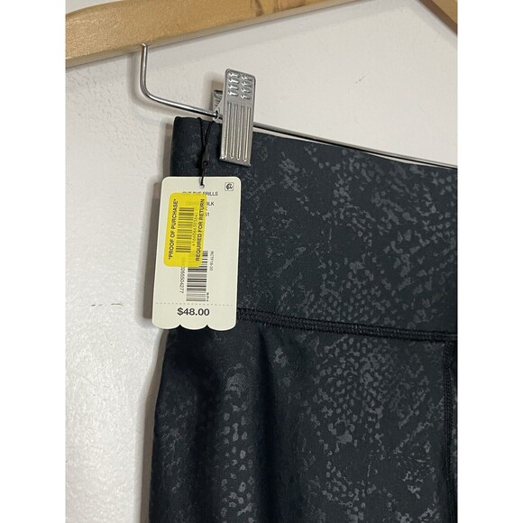 Cut The Frills Black Metallic Animal Print Bike Shorts Womens Small NWT - Picture 4 of 6